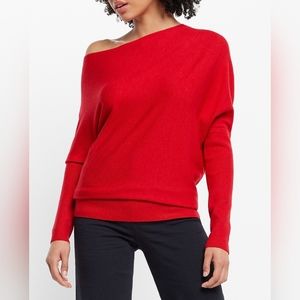 Purple Express Off the Shoulder Banded Sweater